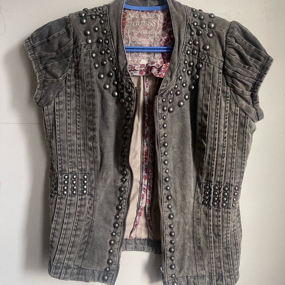 GUESS Grey Studded denim jacket
